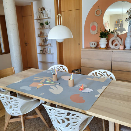Kids Mealtime Floor Mat, Non-Slip & Waterproof - Organic Sea