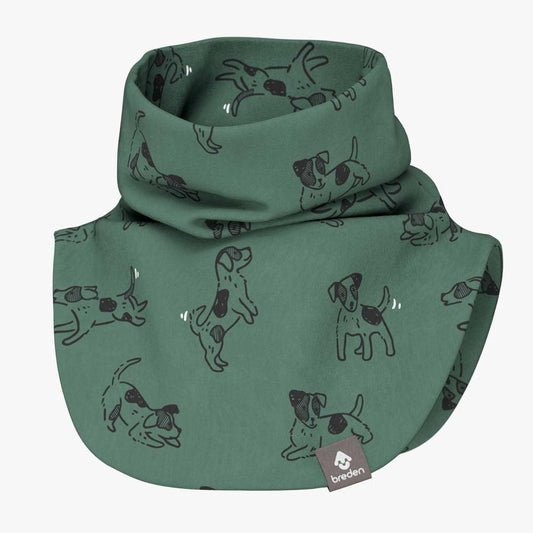Kids Neck Warmer For Autumn And Spring TARON - Green Dogs