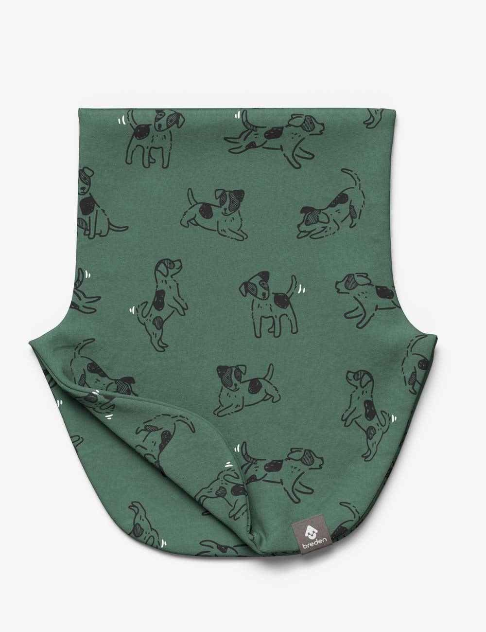 Kids Neck Warmer For Autumn And Spring TARON - Green Dogs