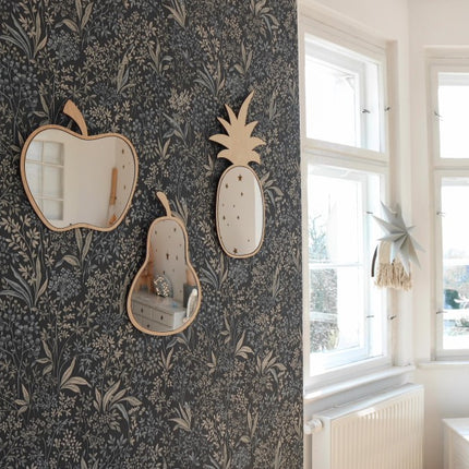 Kids Room Apple Mirror – Child-Friendly Acrylic & Wood