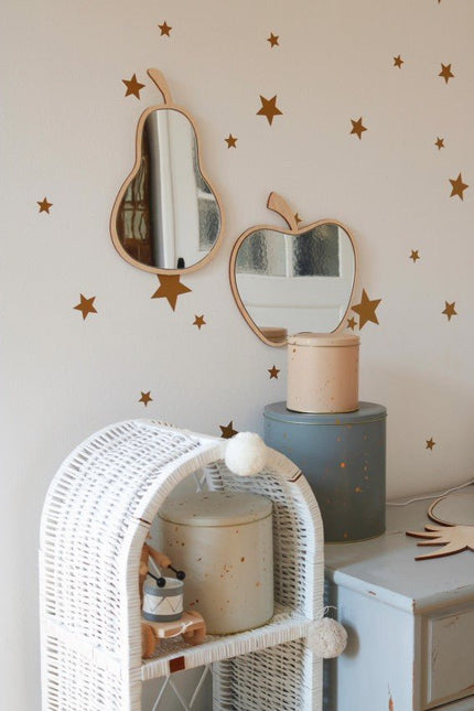 Kids Room Apple Mirror – Child-Friendly Acrylic & Wood - LoveStyle World