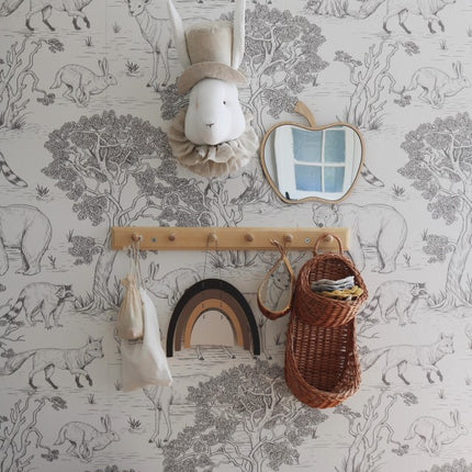 Kids Room Apple Mirror – Child-Friendly Acrylic & Wood