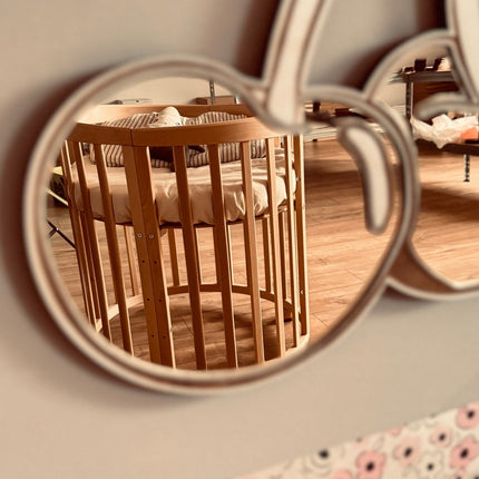 Kids Room Cherry Mirror – Child-Friendly Acrylic & Wood