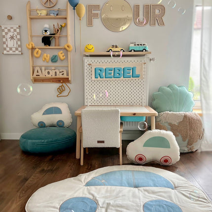 Kids Room Emoji Mirror – Child-Friendly Acrylic & Wood