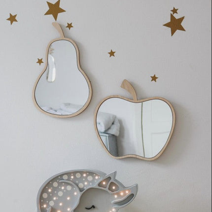 Kids Room Pear Mirror – Child-Friendly Acrylic & Wood