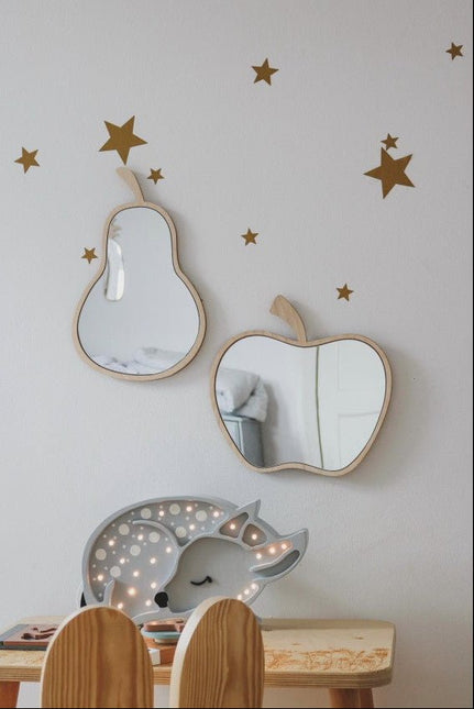 Kids Room Pear Mirror – Child-Friendly Acrylic & Wood - LoveStyle World