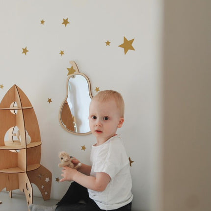 Kids Room Pear Mirror – Child-Friendly Acrylic & Wood