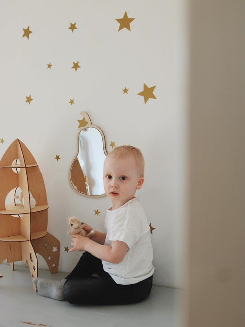 Kids Room Pear Mirror – Child-Friendly Acrylic & Wood - LoveStyle World
