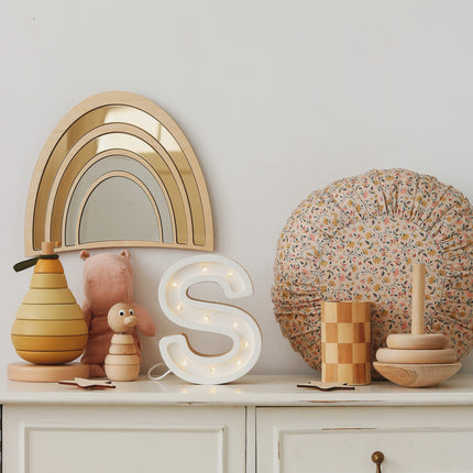 Kids Room Rainbow Mirror – Child-Friendly Acrylic & Wood