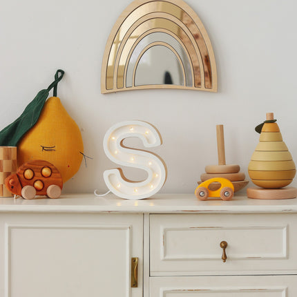 Kids Room Rainbow Mirror – Child-Friendly Acrylic & Wood
