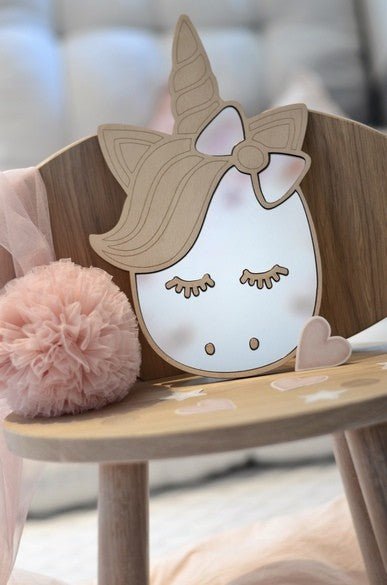 Kids Room Unicorn Mirror – Child-Friendly Acrylic & Wood - LoveStyle World