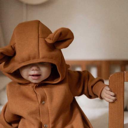 Eared Jumpsuit for Babies and Kids - Cinnamon