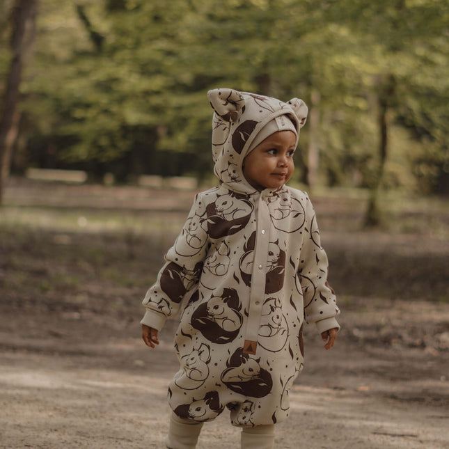 Eared Jumpsuit for Babies and Kids - Beige Squirrel - LoveStyle World