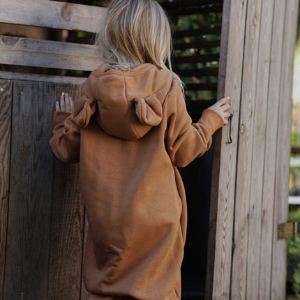 Eared Jumpsuit for Babies and Kids - Cinnamon