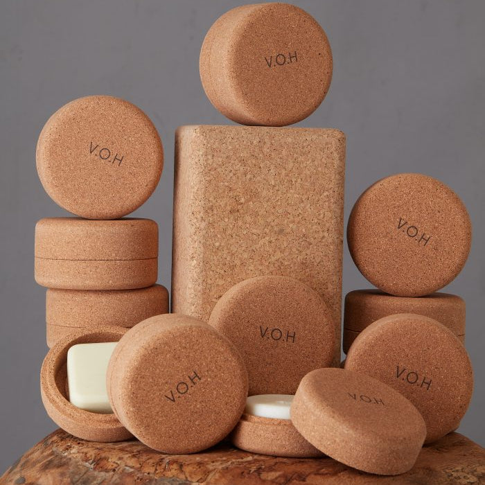 Solid Hair-Care Set with Corkwood Travel Cases
