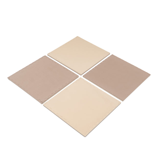 Large Foam Puzzle Mats - Beige / Dark Beige - LoveStyle World