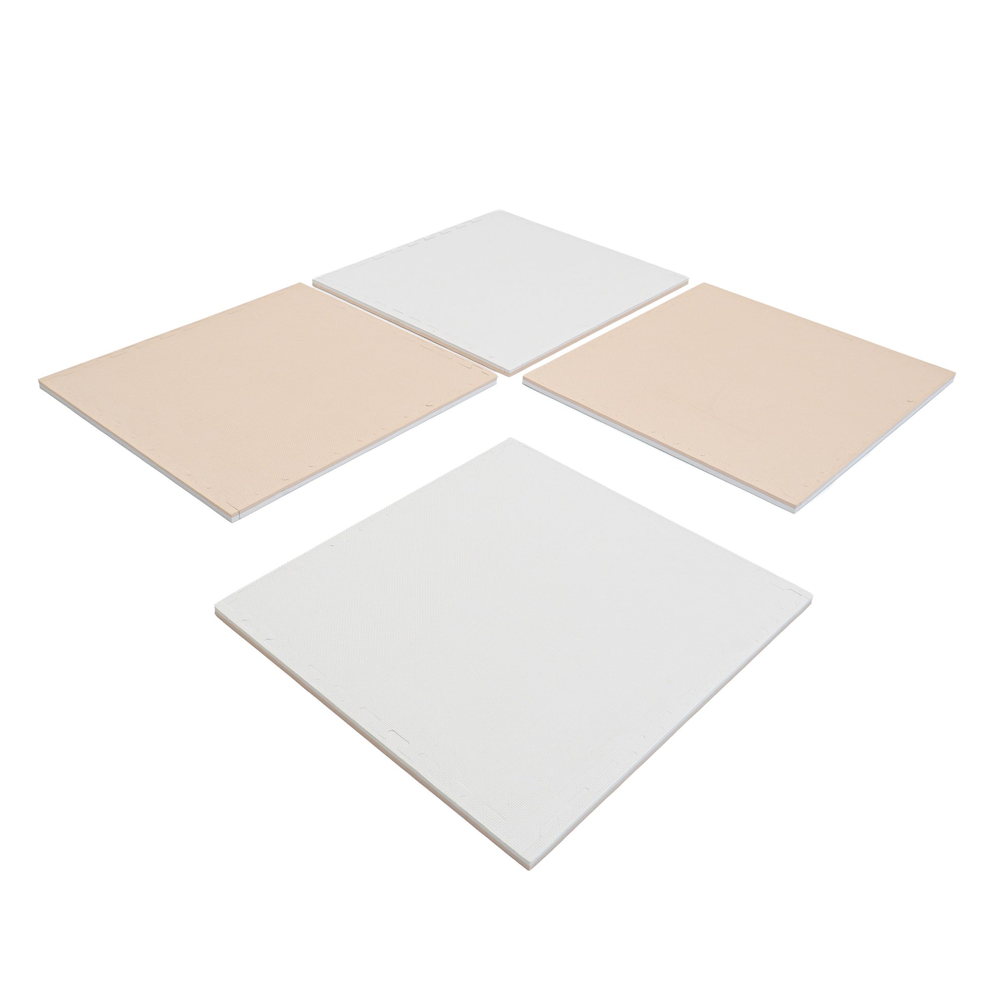 Large Foam Puzzle Mats - Beige / White