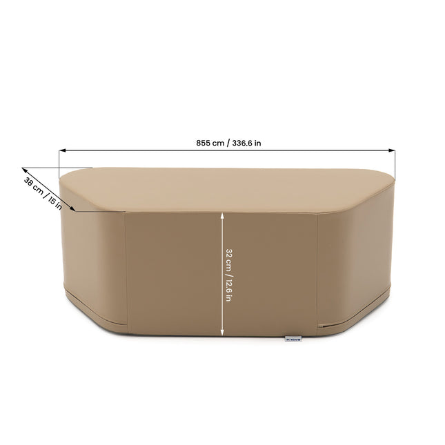Hexagon Bench Bundle - 6 Beige Play Pouf Bench Offer - LoveStyle World