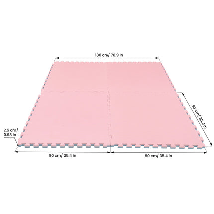 Large Foam Puzzle Mats - Baby Pink / Baby Blue