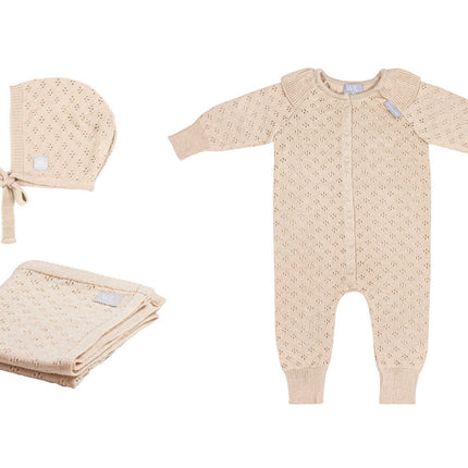 LOVE Gift Set For Baby - Blanket, Romper and Bonnet