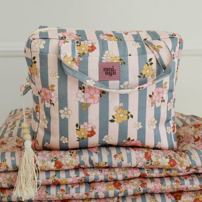 Large Make-Up Bag - Blue Stripes - LoveStyle World