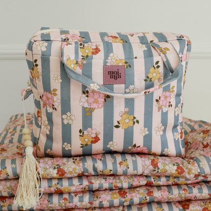 Make-Up Bag Set of 2 - Blue Stripes