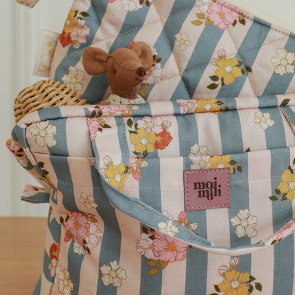 Large Make-Up Bag - Blue Stripes