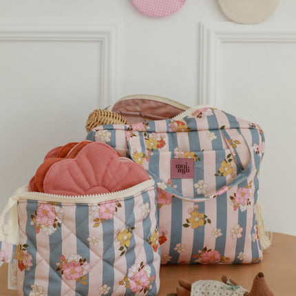 Make-Up Bag Set of 2 - Blue Stripes