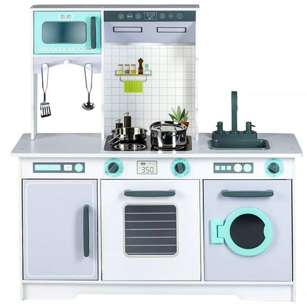 Large Wooden Play Kitchen with Accessories