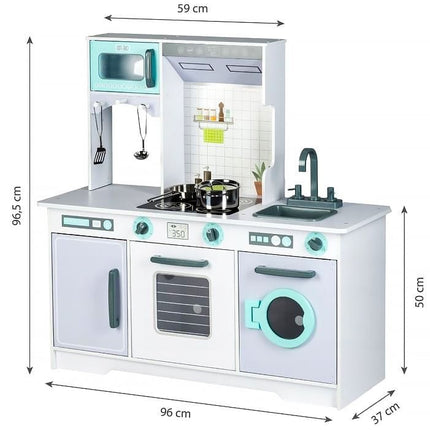 Large Wooden Play Kitchen with Accessories