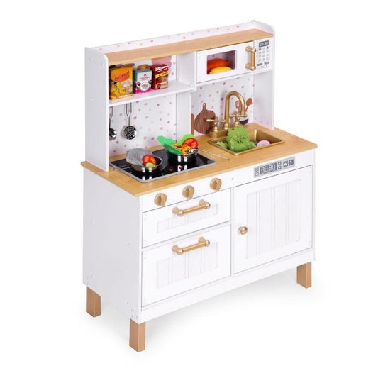 Large Wooden Play Kitchen with Sounds and LED