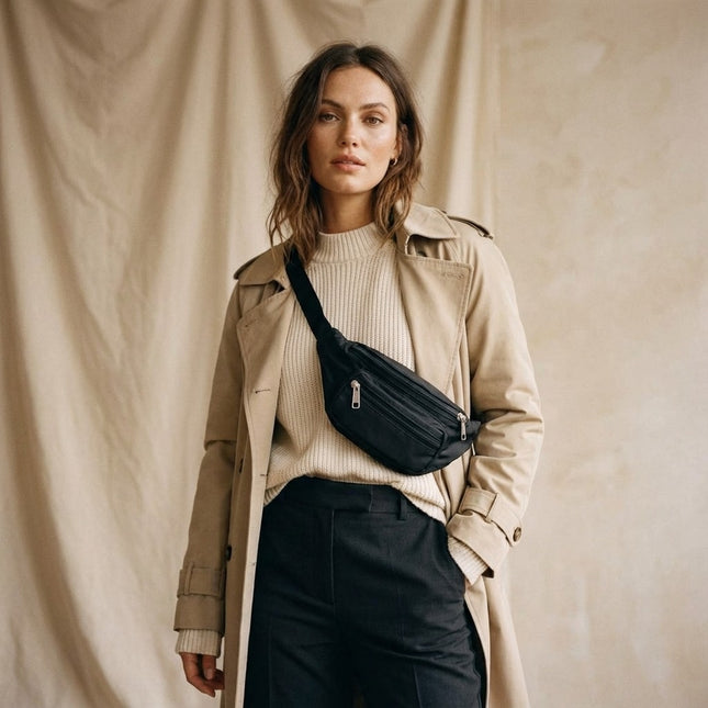 Leather Bum Bag No. 22 - Black