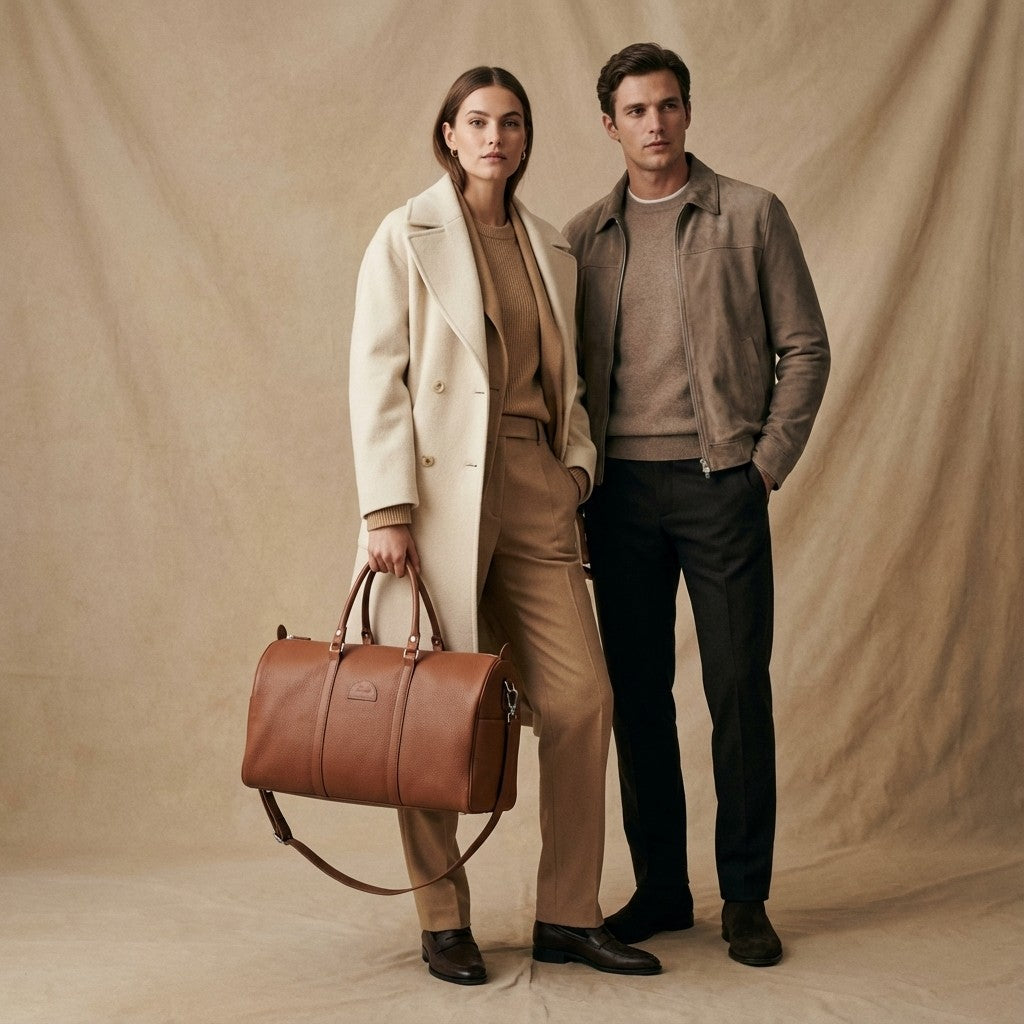 Leather Travel Bag 20L - Light Brown