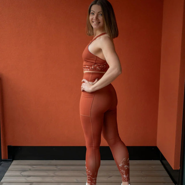 Leggings 'Wildflowers' Brown