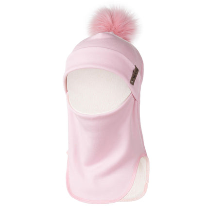 Light Pink Merino Wool Pom-Pom Balaclava