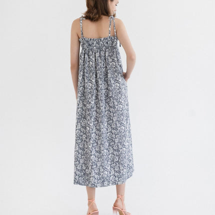 Linen Ballade Dress - Porcelain Flowers