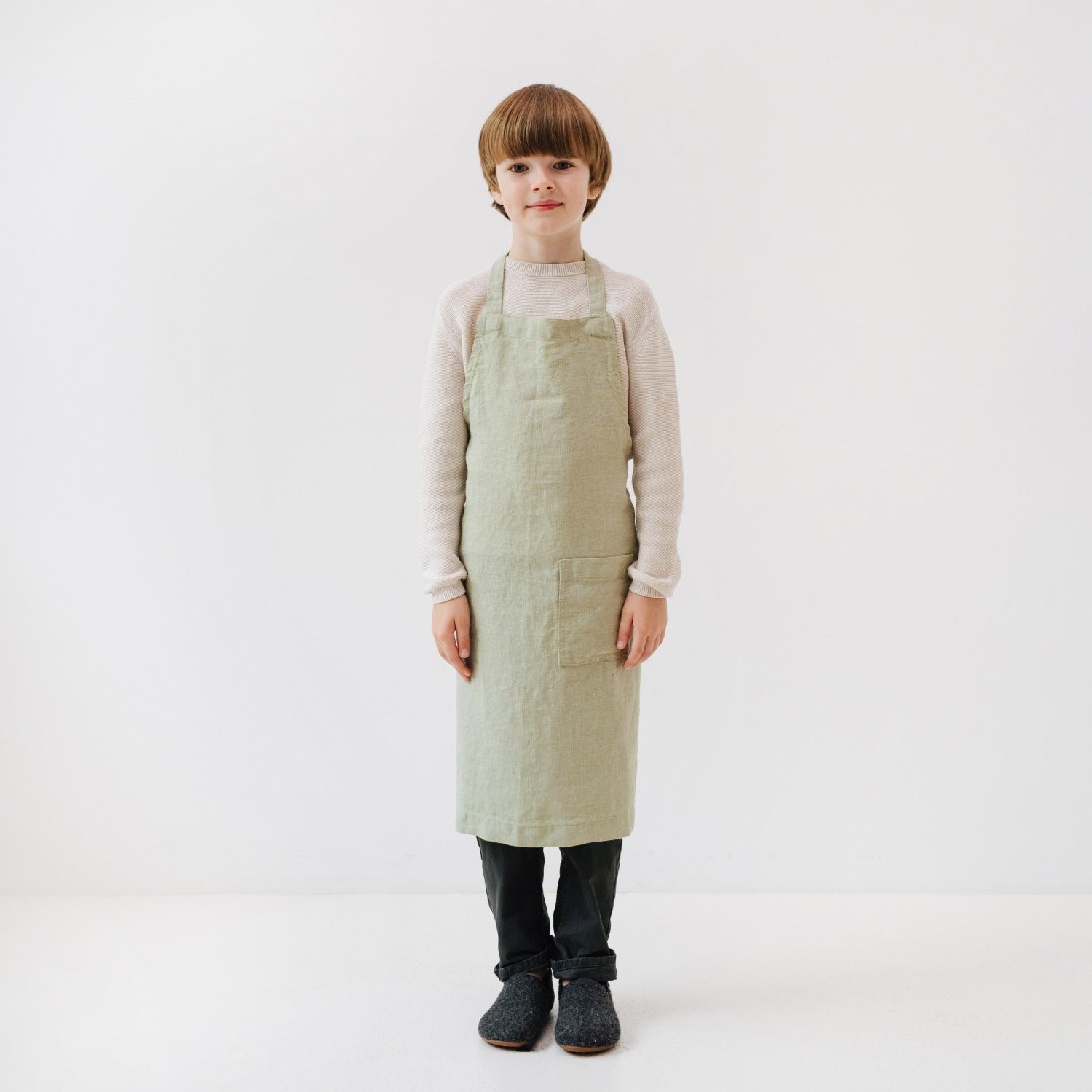Linen Daily Apron for Kids - Sage