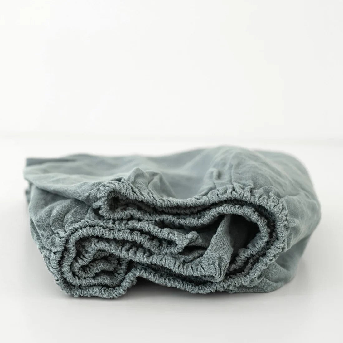 Linen Fitted Sheet for Kids - Blue Fog