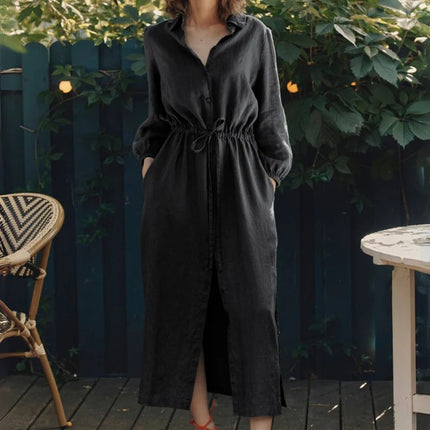 Linen Rhapsody Dress - Black