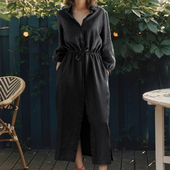 Linen Rhapsody Dress - Black