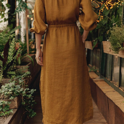 Linen Rhapsody Dress - Bronze