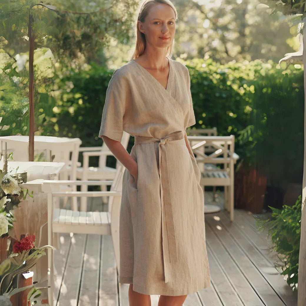 Linen Vine Dress - Melange