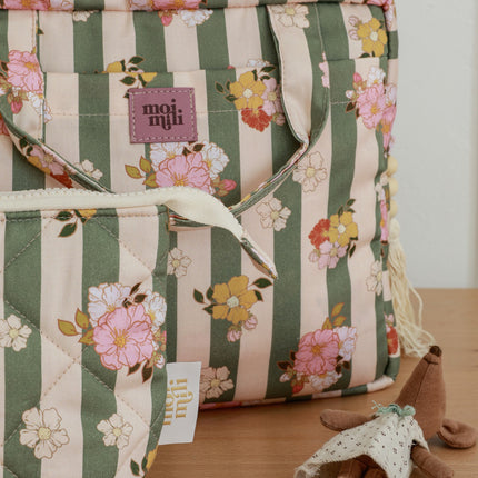 Make-Up Bag Set of 2 - Green Striped