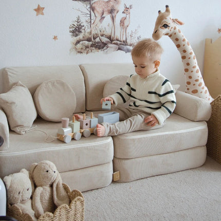 Medium Modular Sofa for Kids - Slimcord Taupe