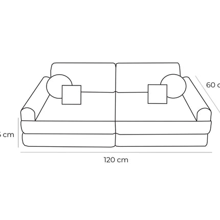 Medium Modular Sofa for Kids - Tangle Honey Mustard
