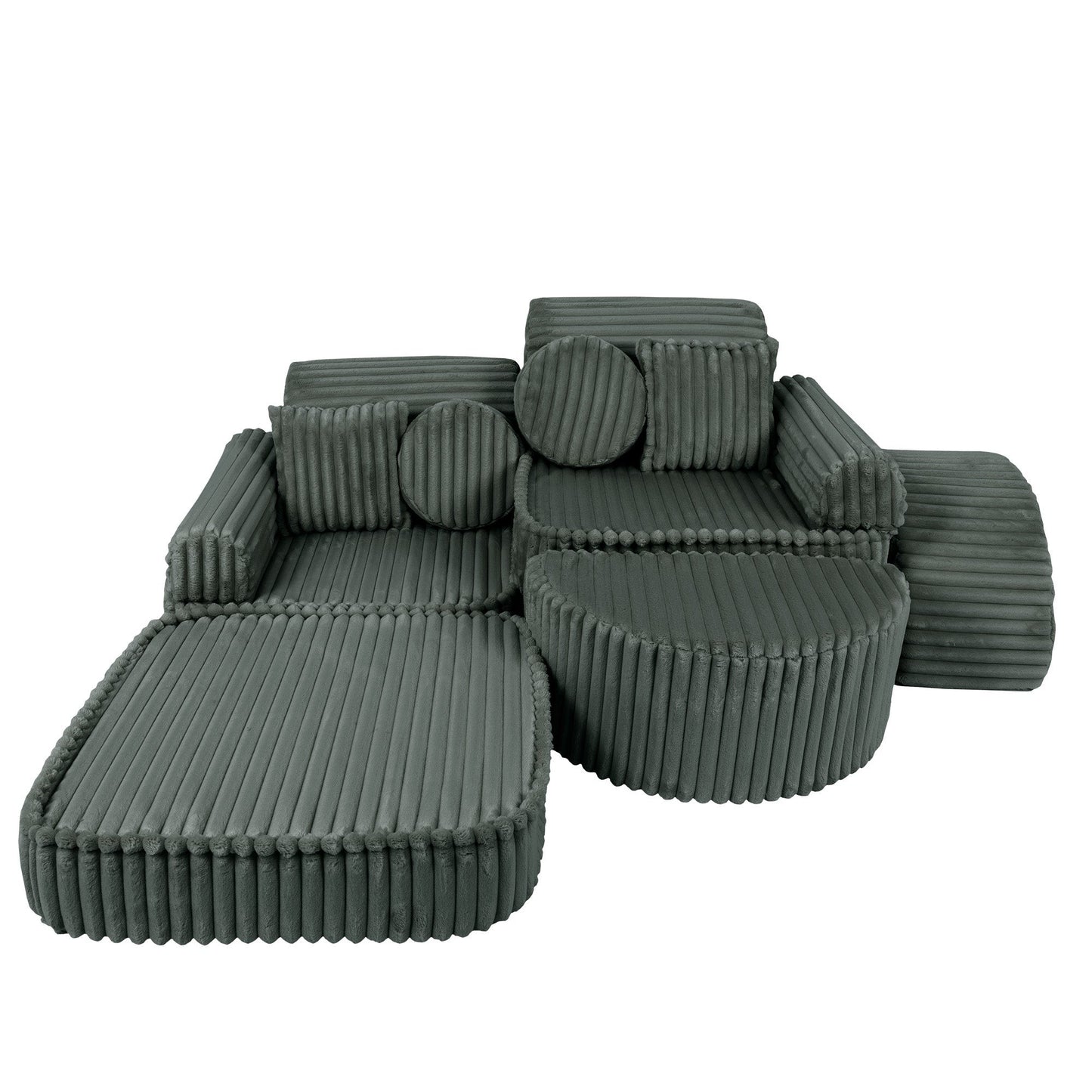 Medium Modular Sofa for Kids - Churros Forest Green Plus