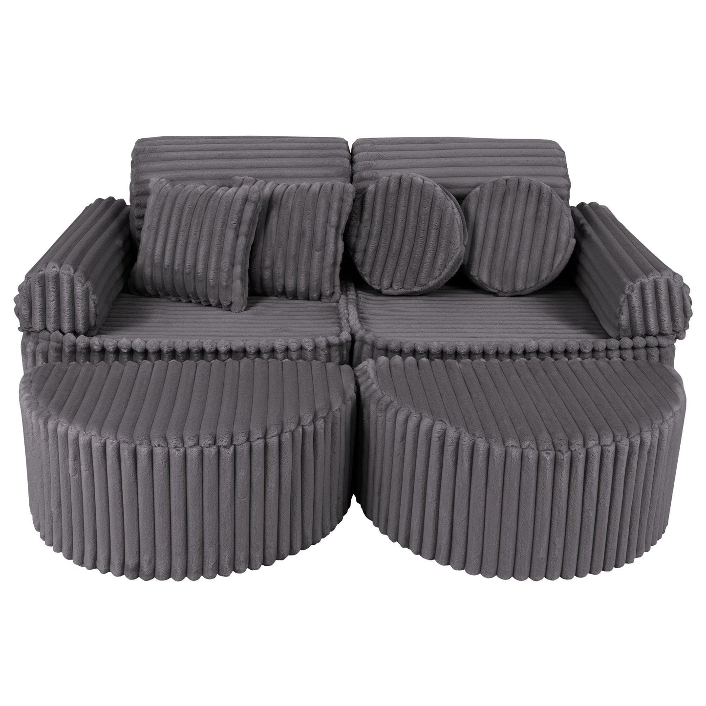 Medium Modular Sofa for Kids - Churros Jurassic Grey Plus