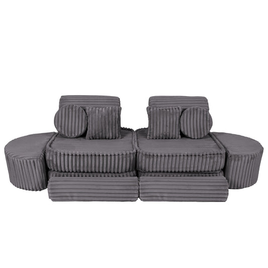 Medium Modular Sofa for Kids - Churros Jurassic Grey Plus