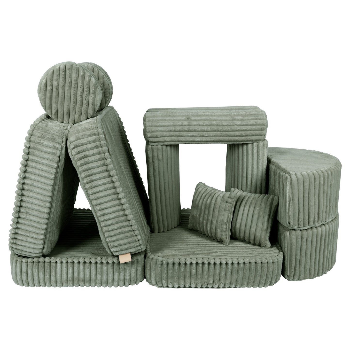 Medium Modular Sofa for Kids - Churros Sage Green Plus