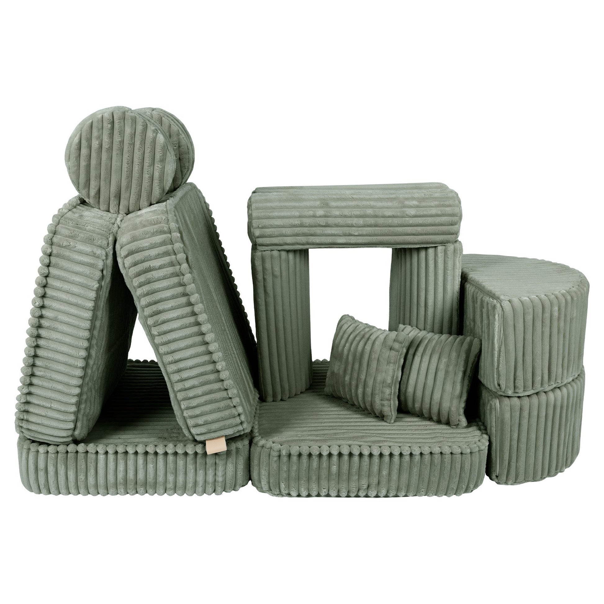 Medium Modular Sofa for Kids - Churros Sage Green Plus